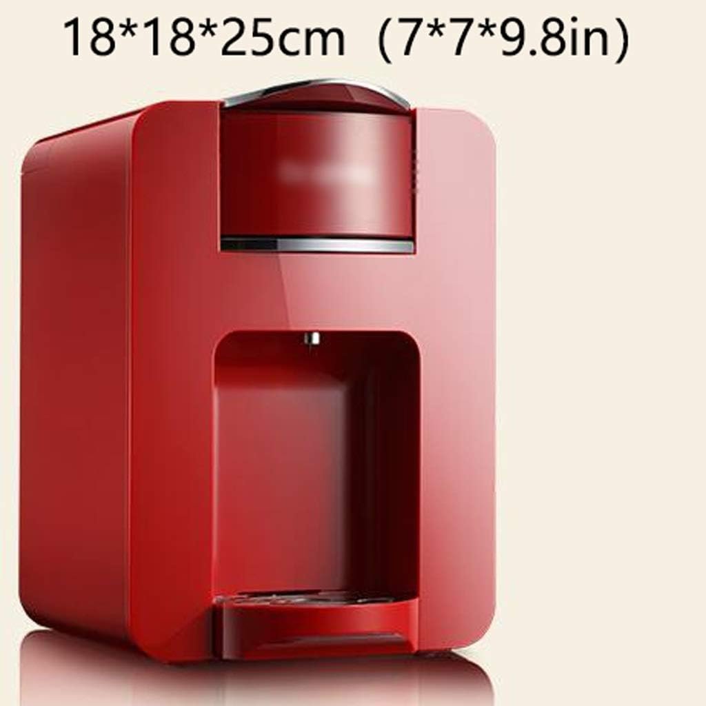 coffee machine 19bar Capsule Coffee Machine Home Office Fully Automatic Coffee Machine Small Espresso Coffee Maker High Pressure Extraction（red） with grinder (Color : Red)