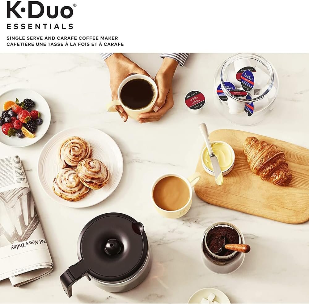 Keurig 5000204976 K-Duo Essentials 2-in-1 Coffee Maker for K-Cup Pods/12-Cup Carafe (Renewed)