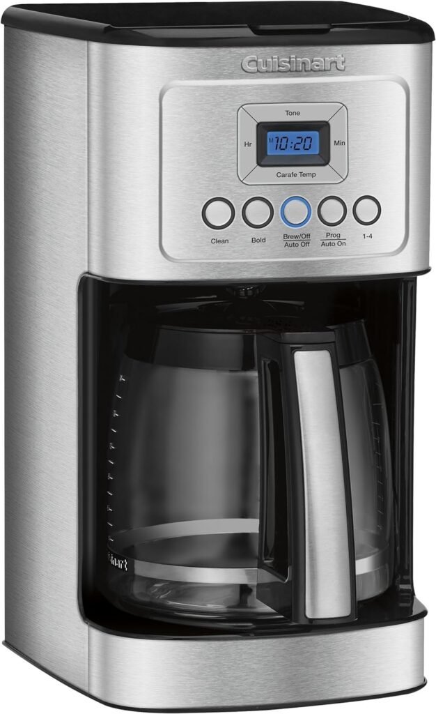 Cuisinart DBM-8 Supreme Grind Automatic Burr Mill and Coffee Maker by, 14-Cup Glass Carafe, Fully Automatic for Brew Strength Control  1-4 Cup Setting, Stainless Steel, DCC-3200P1