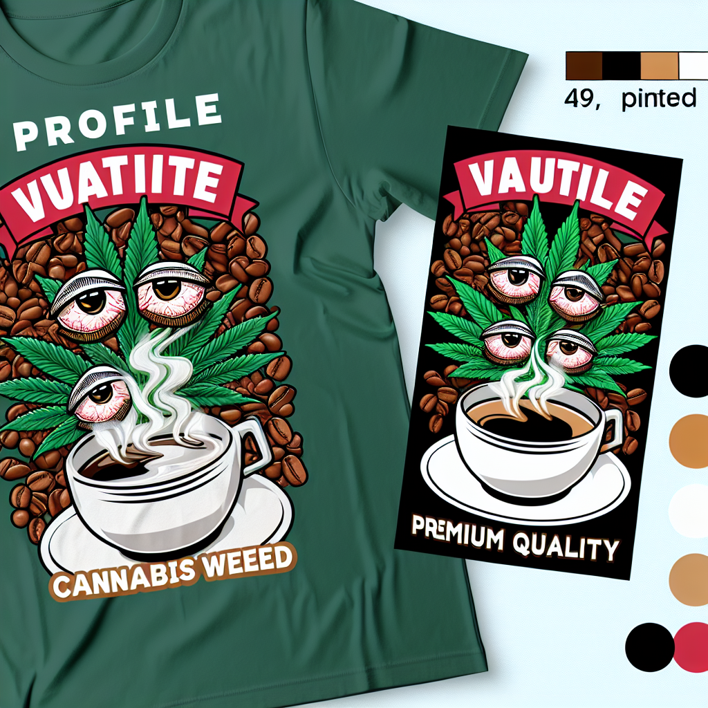 Funny Cannabis Weed and Coffee Parody Premium T-Shirt