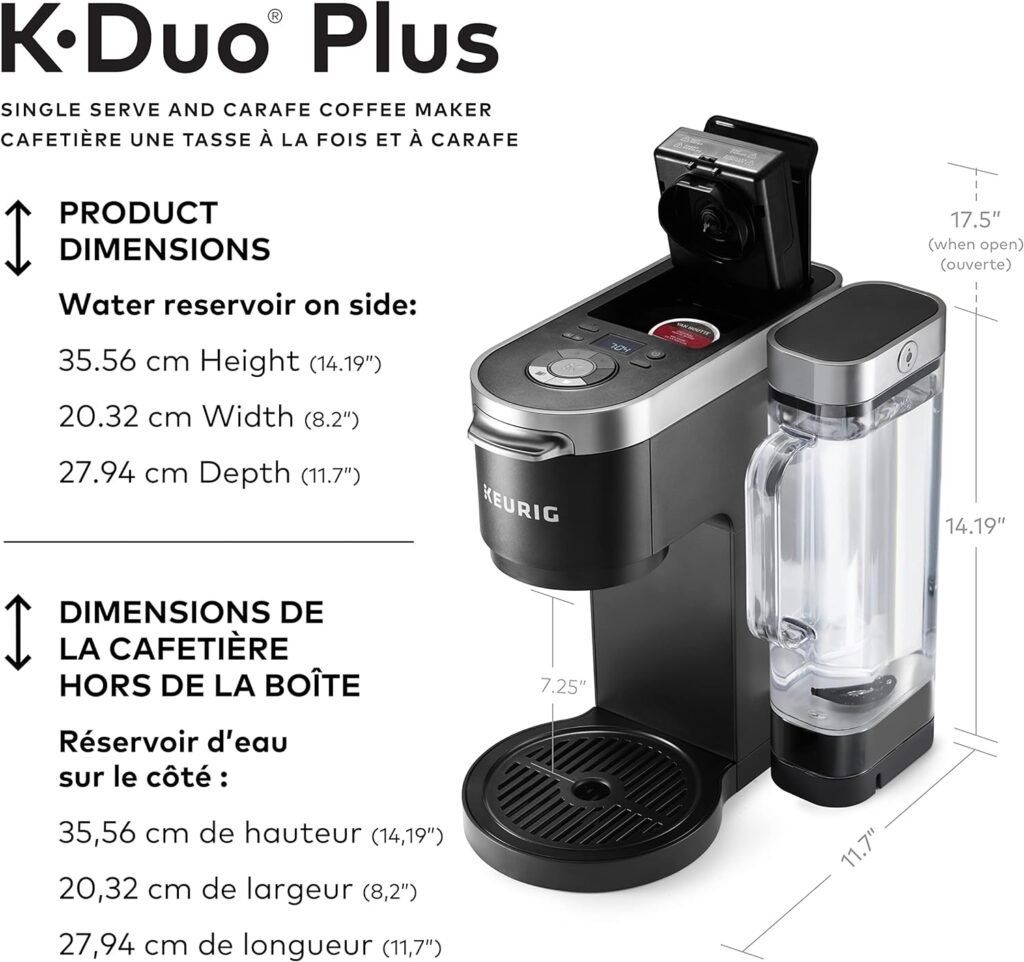 Keurig K-Duo Plus Single Serve K-Cup Pod And Carafe Coffee Maker, With Multi-Position Water Reservoir And Thermal Carafe, Black