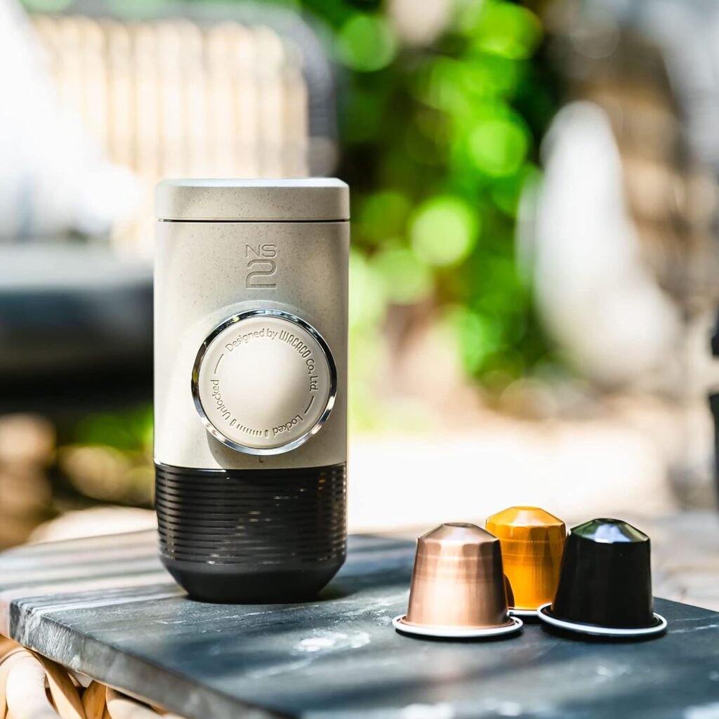WACACO Minipresso NS2 Portable Espresso Machine, New Generation , Manually Operated Coffee Maker, Compatible with Nespresso Original Capsules